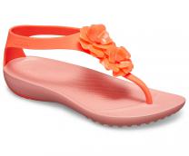 Damskie sandały Crocs Serena Embellish Flip W Bright Coral/Melone 205600-6PT