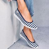 Baleriny Las Espadrillas 22634-8913SP (niebieski/biały)
