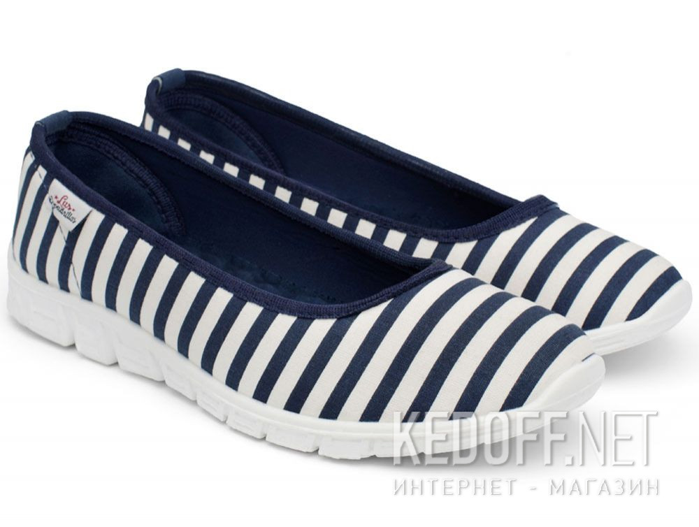 Baleriny Las Espadrillas 22634-8913SP (niebieski/biały) купить Украина