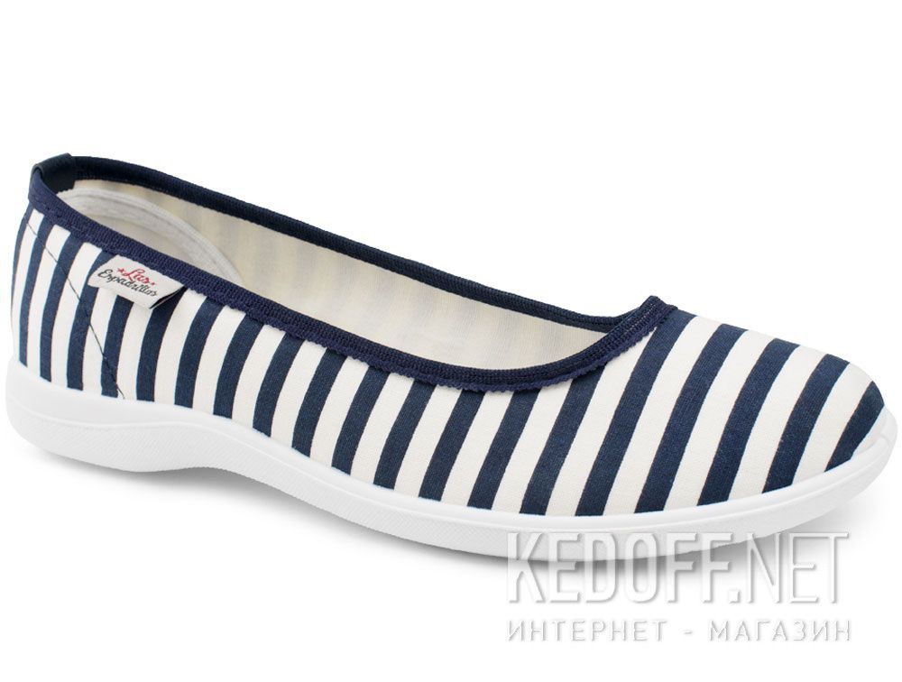 Baleriny Las Espadrillas 300816-1389 (ciemno-niebieski/biały) купить Украина