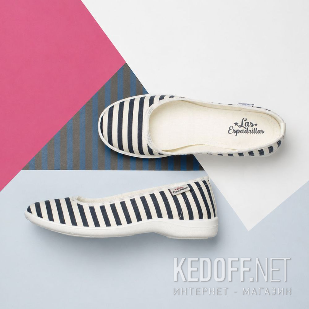 Dodaj do koszyka Baleriny Las Espadrillas 300816-1389 (ciemno-niebieski/biały)