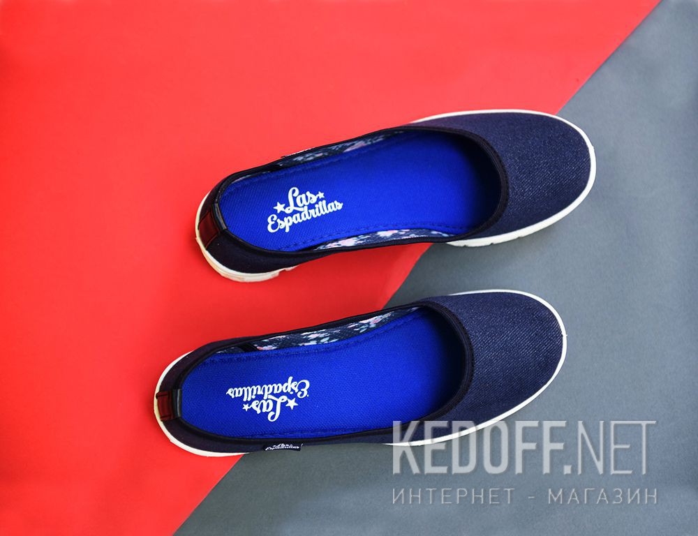 Baleriny Las Espadrillas Denim 22636-80 (ciemny niebieski)
