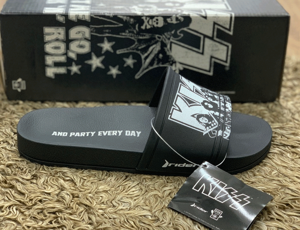 Czarne klapki Rider KISS Bands Slide Ad 82812-21194 все размеры