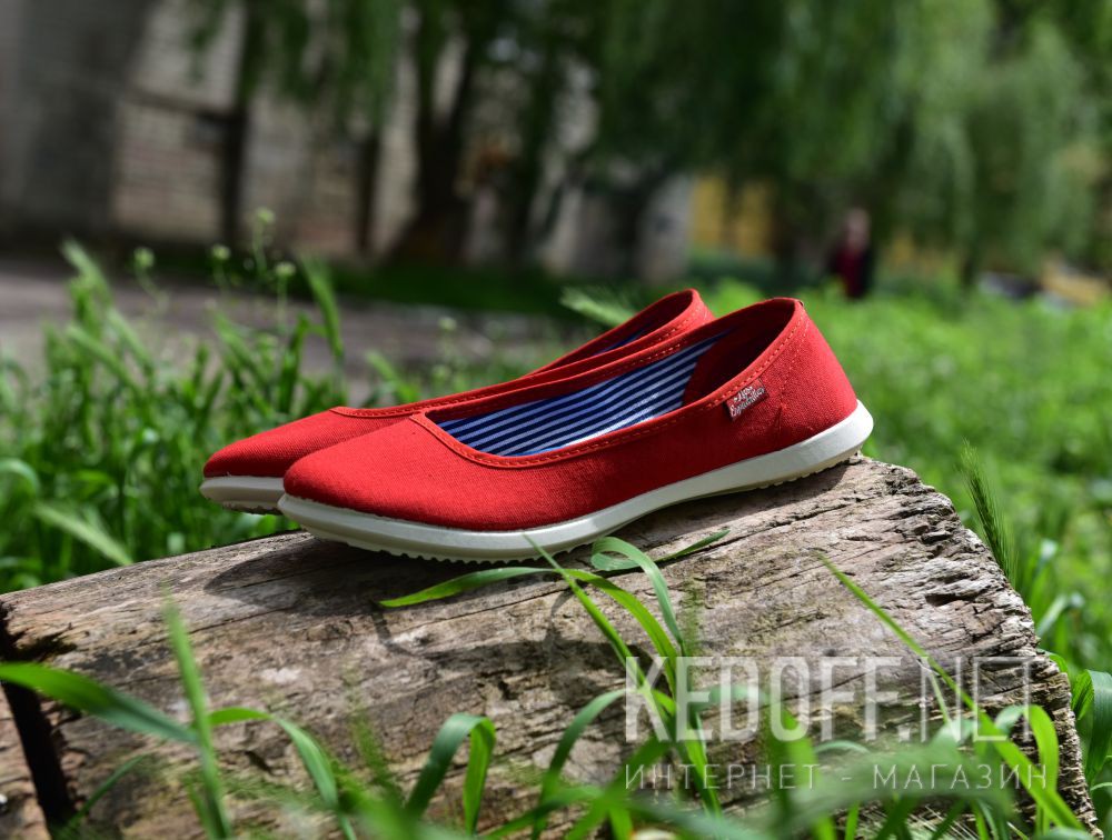 Damskie baleriny Las Espadrillas 1920-2 Red Original Фото 10