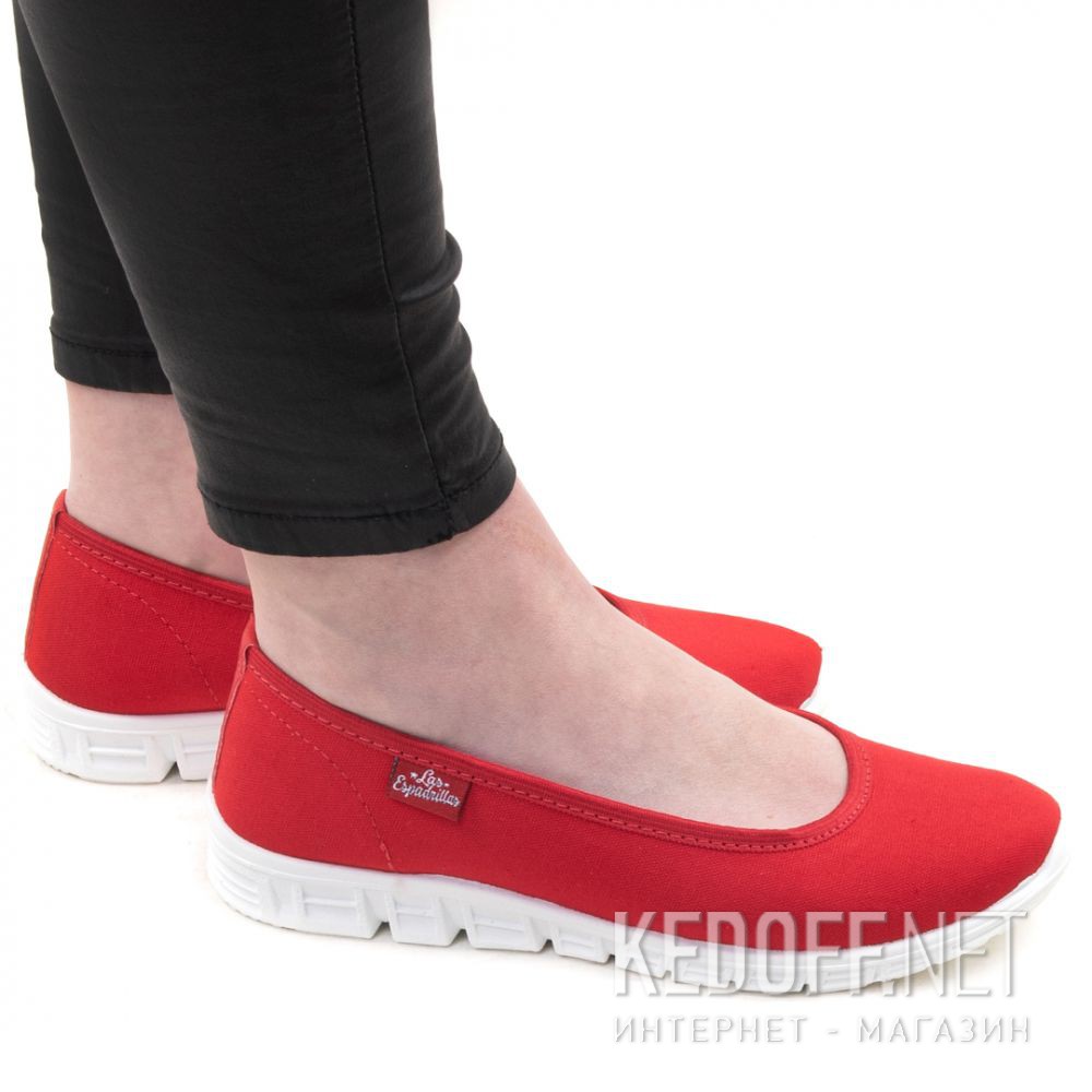 Damskie baleriny Las Espadrillas 22636-47SP (czerwony) Фото 15