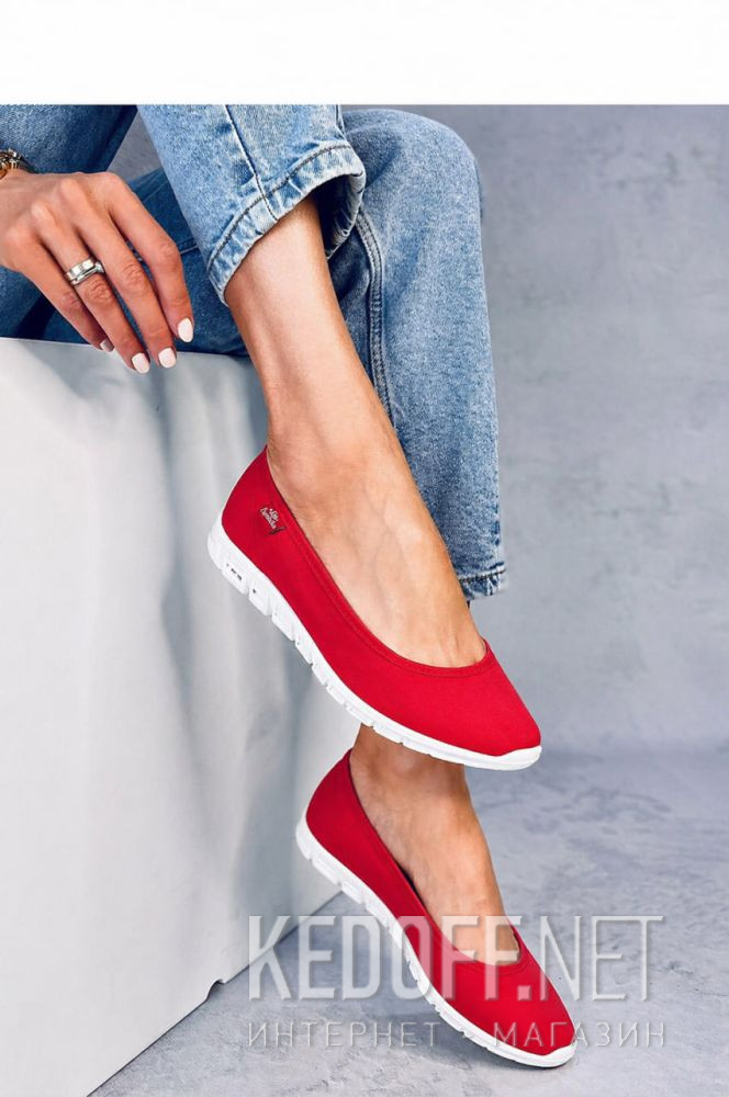 Damskie baleriny Las Espadrillas 22636-47SP (czerwony) купить Украина