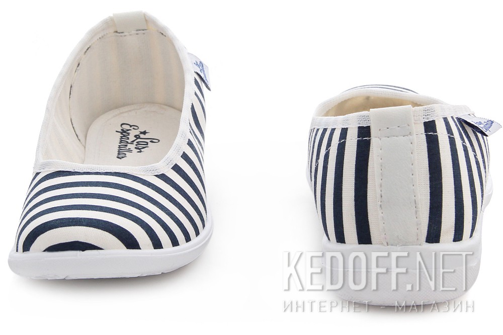 Baleriny Las Espadrillas 300816-1389 (ciemno-niebieski/biały) все размеры