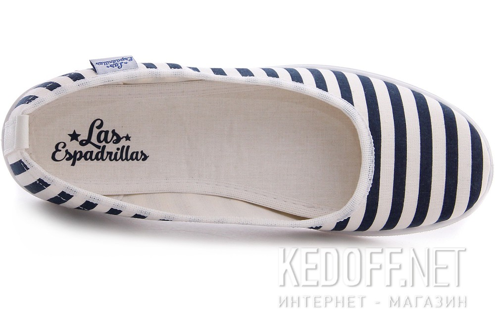 Baleriny Las Espadrillas 300816-1389 (ciemno-niebieski/biały) доставка по Украине