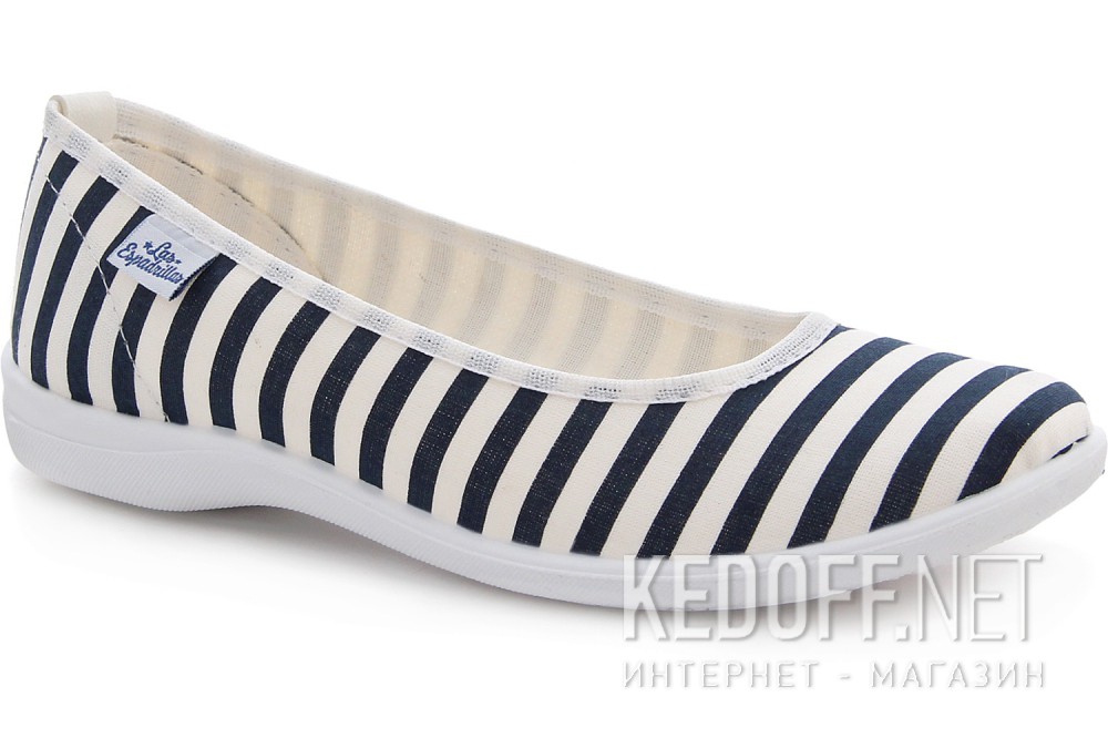 Baleriny Las Espadrillas 300816-1389 (ciemno-niebieski/biały) описание