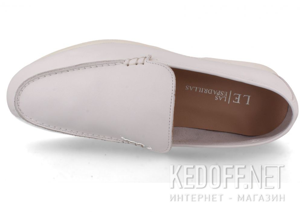 Damskie mokasyny Las Espadrillas Soft Leather 417-13 Optical White описание