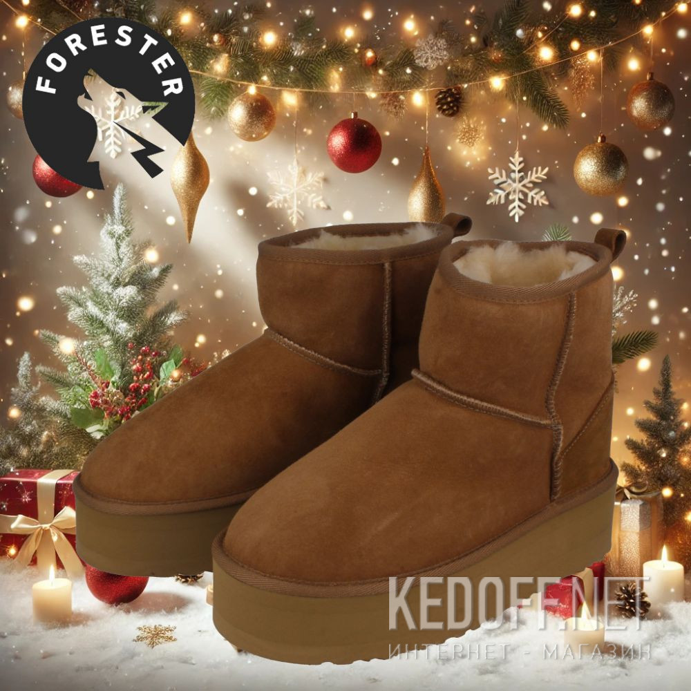 Dostawa Damskie ocieplane emu Forester Ischg 2304-1103 Cappucino Real Sheepskin
