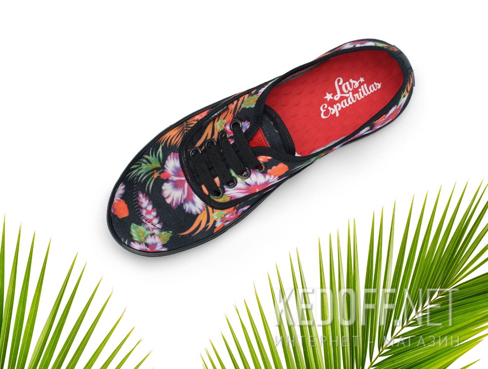 Damskie tenisówki Las Espadrillas 8214-2750 (pomarańczowy/czarny) доставка по Украине