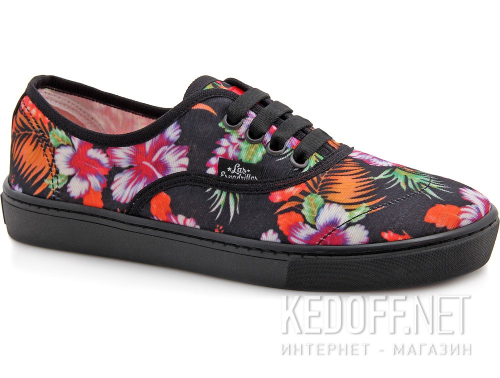 Damskie tenisówki Las Espadrillas 8214-2750 (pomarańczowy/czarny) купить Украина