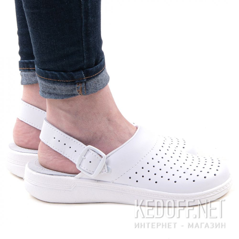 Skórzanе doktorskie buty Forester Sanitar 0404-13 White все размеры