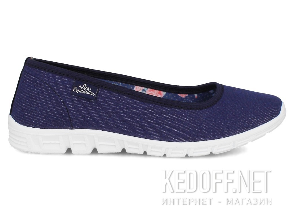 Оригинальные Baleriny Las Espadrillas Denim 22636-80 (ciemny niebieski)