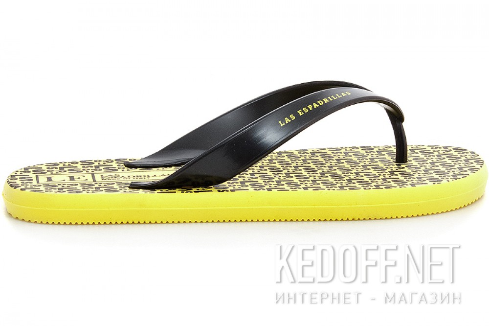 Japonki Las Espadrillas Райдер F6574-2127 Made in Italy unisex (czarny/żółty) все размеры