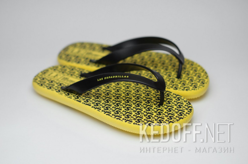 Japonki Las Espadrillas Райдер F6574-2127 Made in Italy unisex (czarny/żółty) доставка по Украине