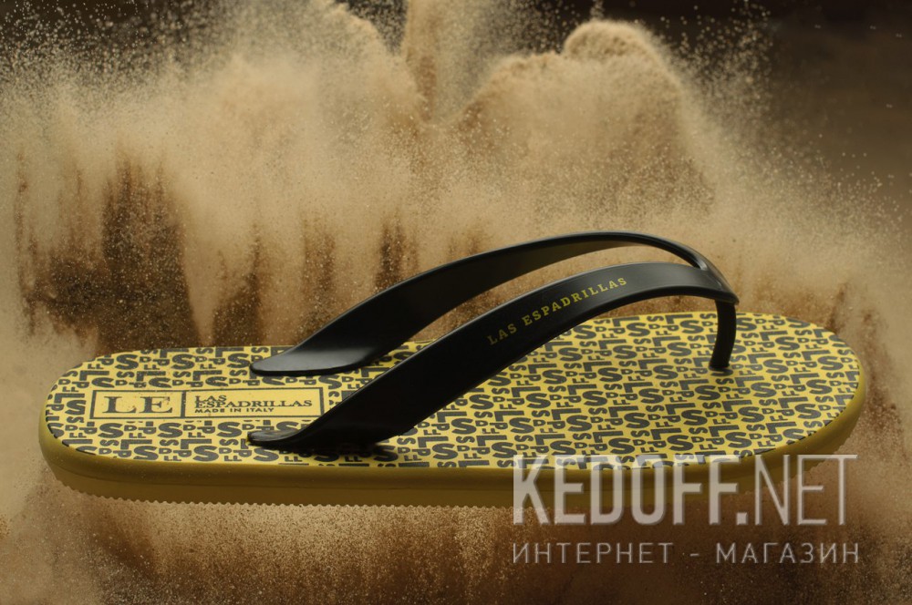 Japonki Las Espadrillas Райдер F6574-2127 Made in Italy unisex (czarny/żółty)