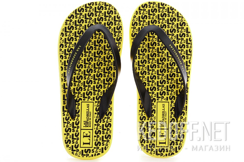 Japonki Las Espadrillas Райдер F6574-2127 Made in Italy unisex (czarny/żółty) Фото 10