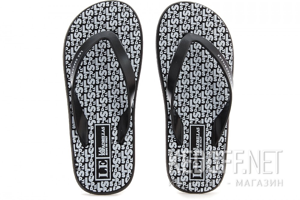 Kapcie Las Espadrillas F6574-2713 Made in Italy unisex (czarny/biały) доставка по Украине