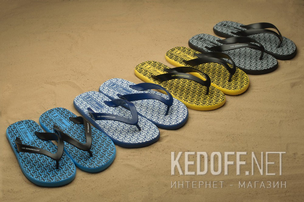 Japonki Las Espadrillas Райдер F6574-4227 Made in Italy unisex (niebieski/czarny) Фото 10