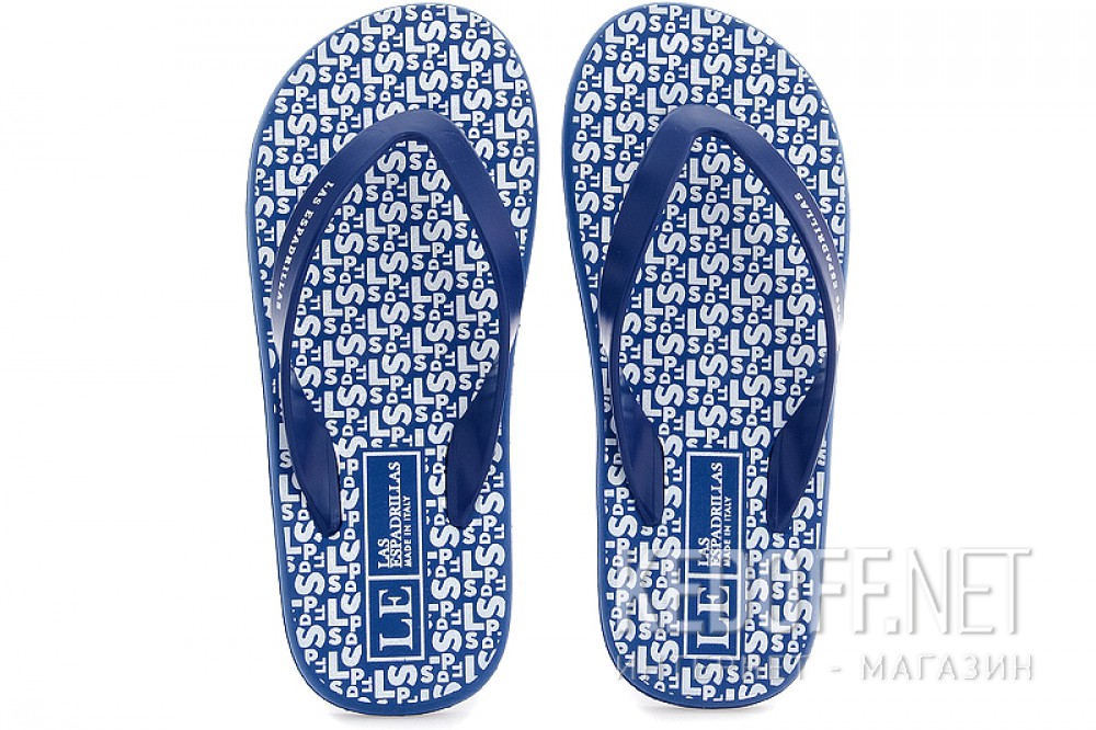 Męskie japonki Las Espadrillas Райдер F6574-8913 Made in Italy (niebieski) доставка по Украине