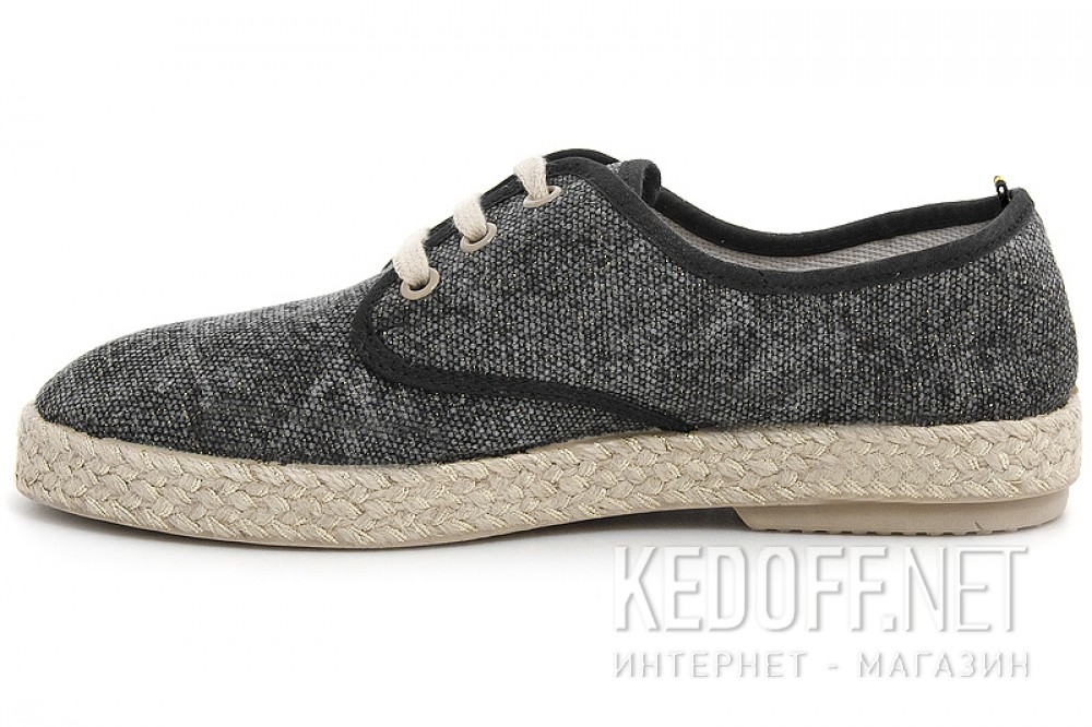 Оригинальные Эспадрильи Las Espadrillas FV5503-27 czarny z połyskiem Made in Spain