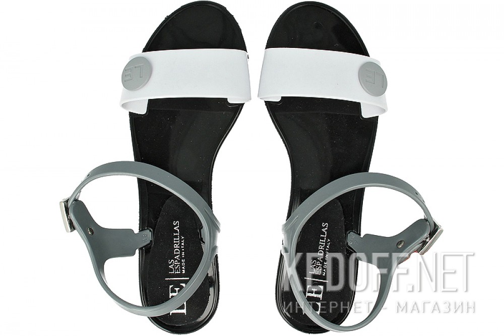 Damskie sandały Las Espadrillas JELLY 2 V6565-2713 Made in Italy (czarny/szary/biały) описание