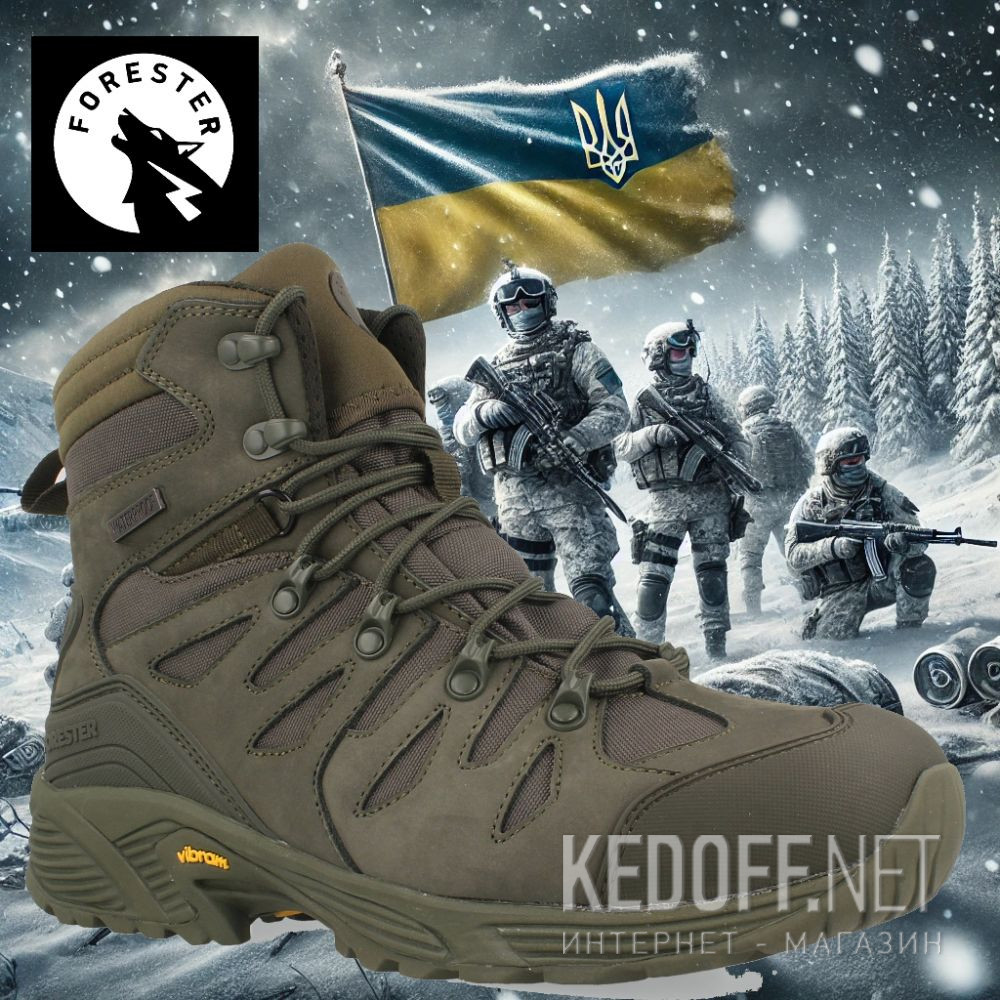Męskie taktyczne buty Forester Mid Force Khaki Waterproof B24W003A-17FO Vibram доставка по Украине