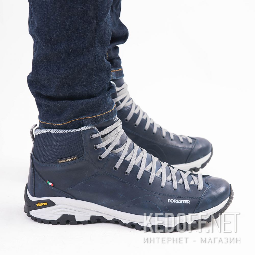 Dostawa Męskie buty Forester Navy Vibram 247951-89 Made in Italy