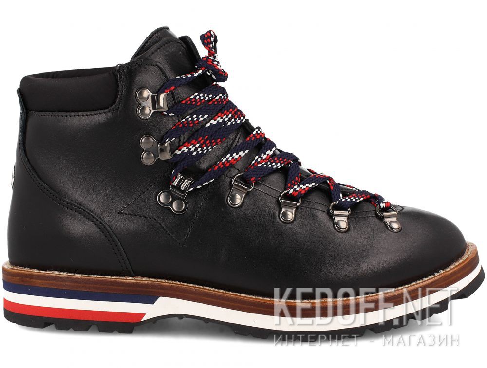 Оригинальные Męskie buty MonCler PEAK Vibram Black Leather Made in Italy