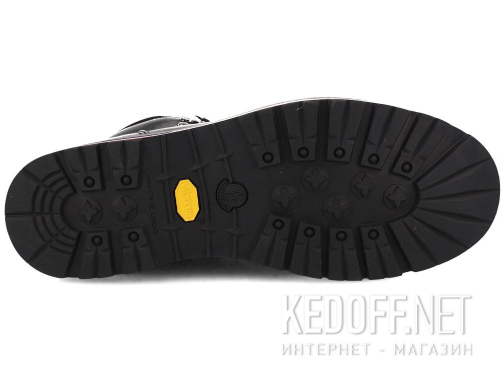 Dostawa Męskie buty MonCler PEAK Vibram Black Leather Made in Italy