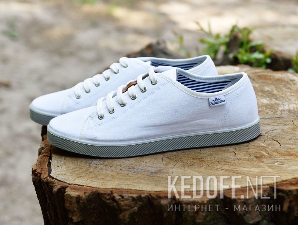 Męskie trampki Las Espadrillas 6099-13 Optical White доставка по Украине