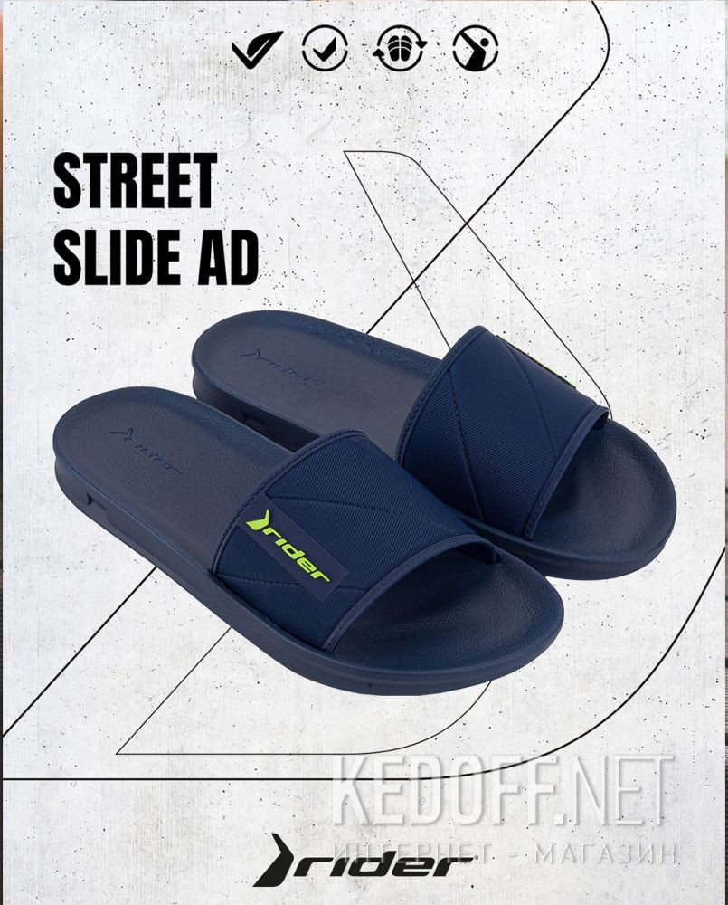 Męskie klapki Rider Street Slide Ad 11578-Ar408 описание