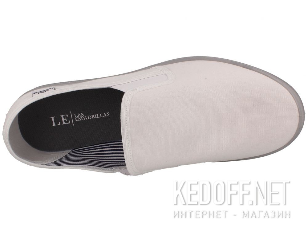 Męskie слипоны Las Espadrillas Eco Soft 6088-13 White все размеры