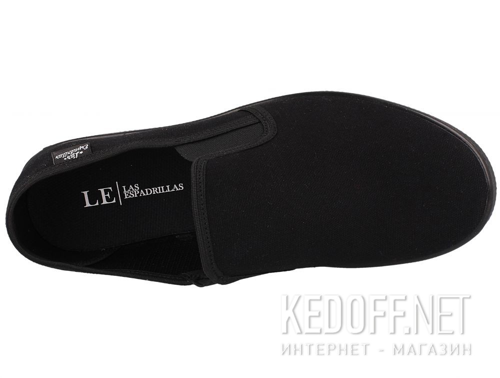 Męskie слипоны Las Espadrillas Eco Soft 6088-27 Black все размеры