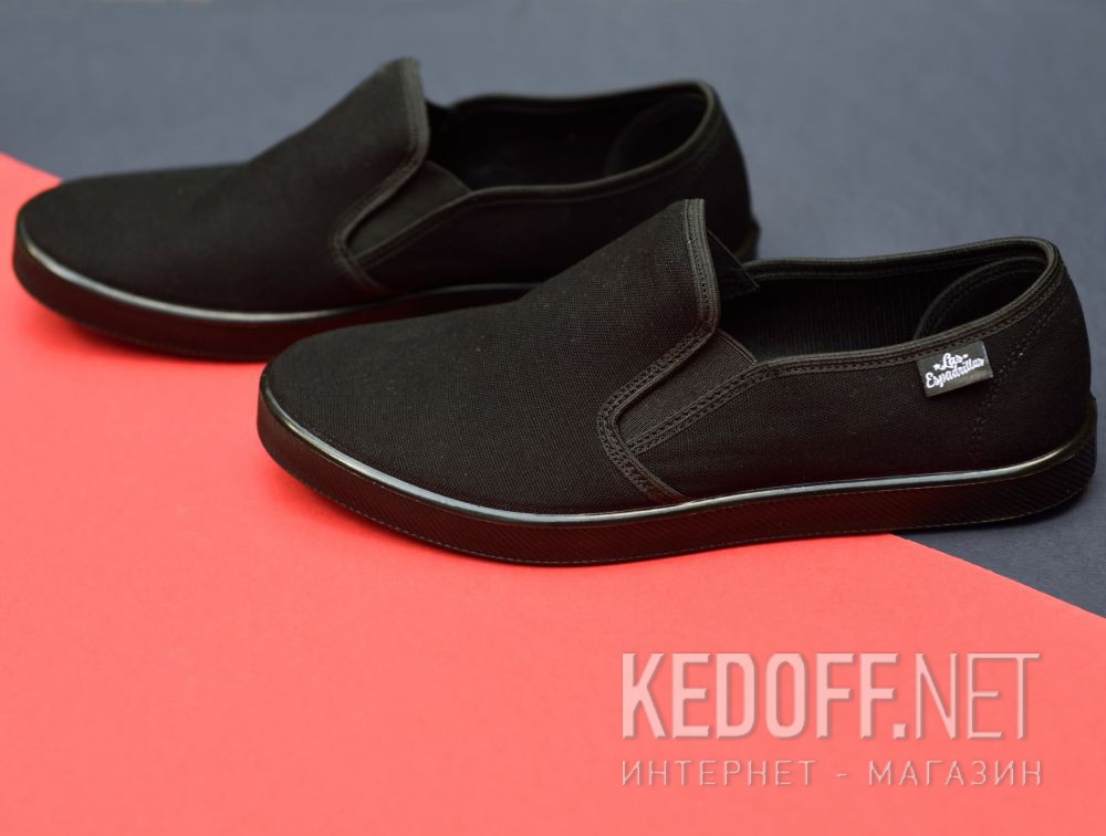 Męskie слипоны Las Espadrillas Eco Soft 6088-27 Black Фото 10