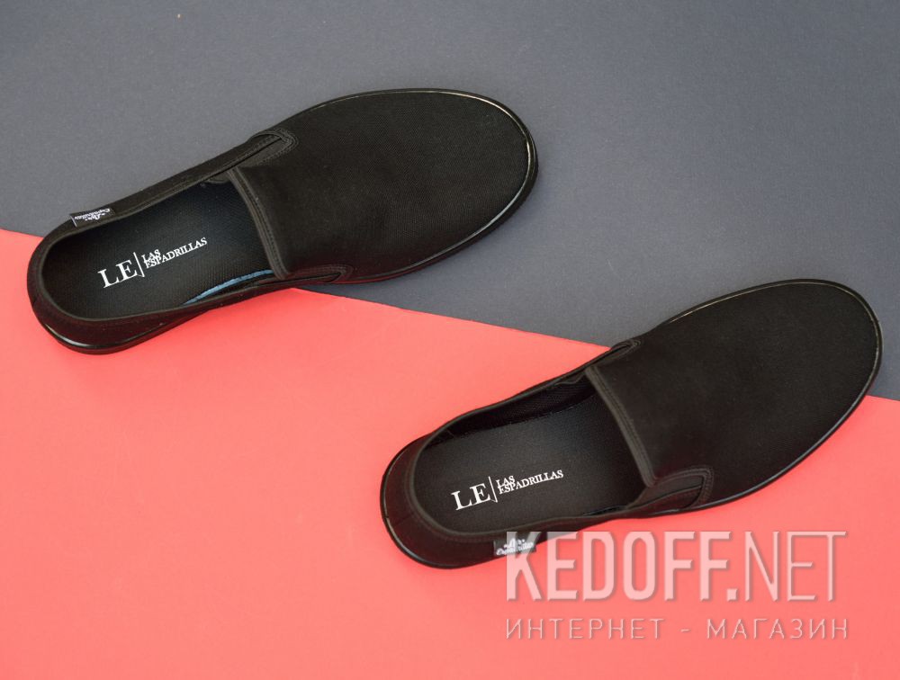 Męskie слипоны Las Espadrillas Eco Soft 6088-27 Black Фото 12