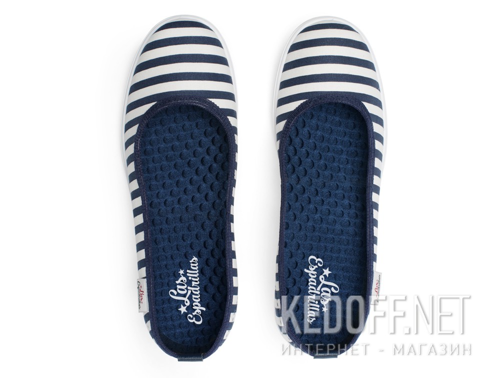 Baleriny Las Espadrillas 22634-8913SP (niebieski/biały) описание