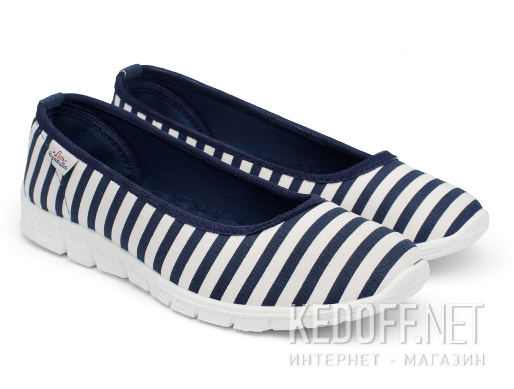 Baleriny Las Espadrillas 22634-8913SP (niebieski/biały) Фото 10