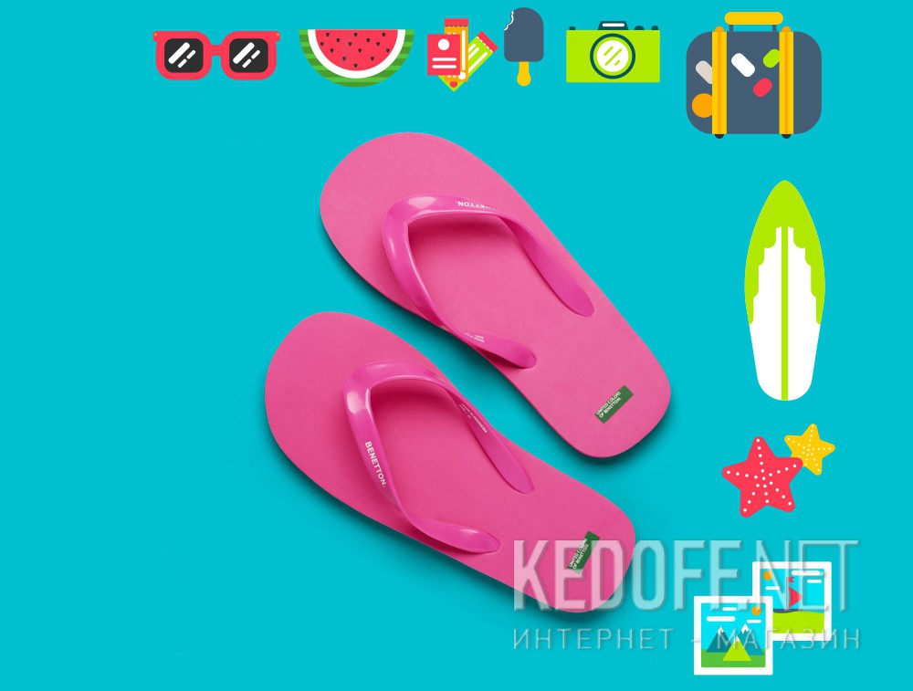 Obuwie plażowe United Colours of Benetton 603 (różowy) описание