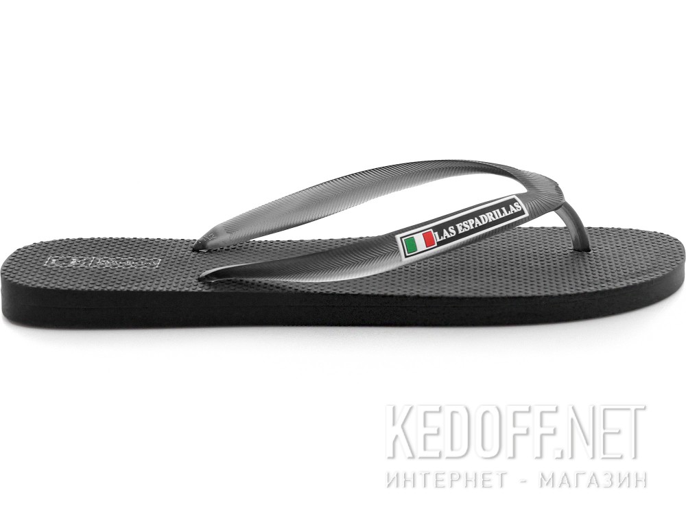Męskie japonki Las Espadrillas 7223-27 Made in Italy (czarny) купить Украина