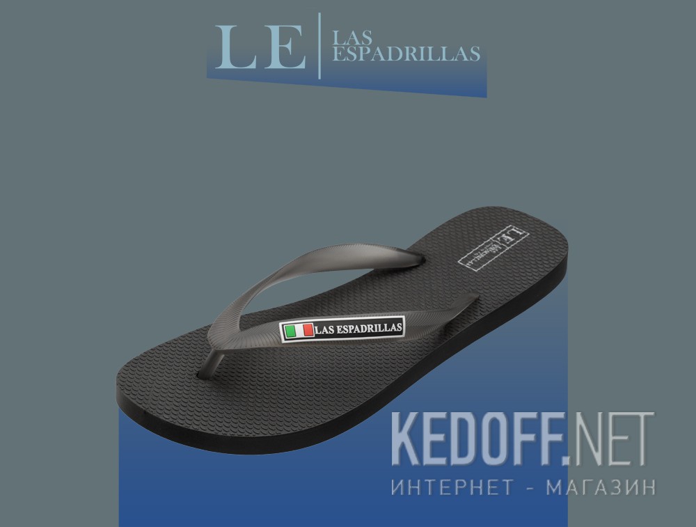 Męskie japonki Las Espadrillas 7223-27 Made in Italy (czarny) описание